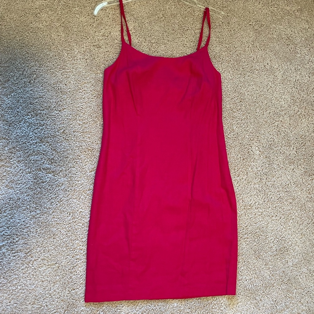 Vintage Pink Linen Shift Mini Dress